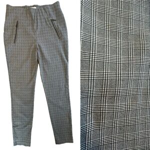 Carolina Belle Montreal Houndstooth Plaid Skinny Stretchy Pull On Ankle Pants 4